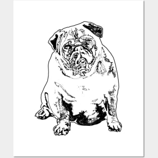 Pug black cute Posters and Art